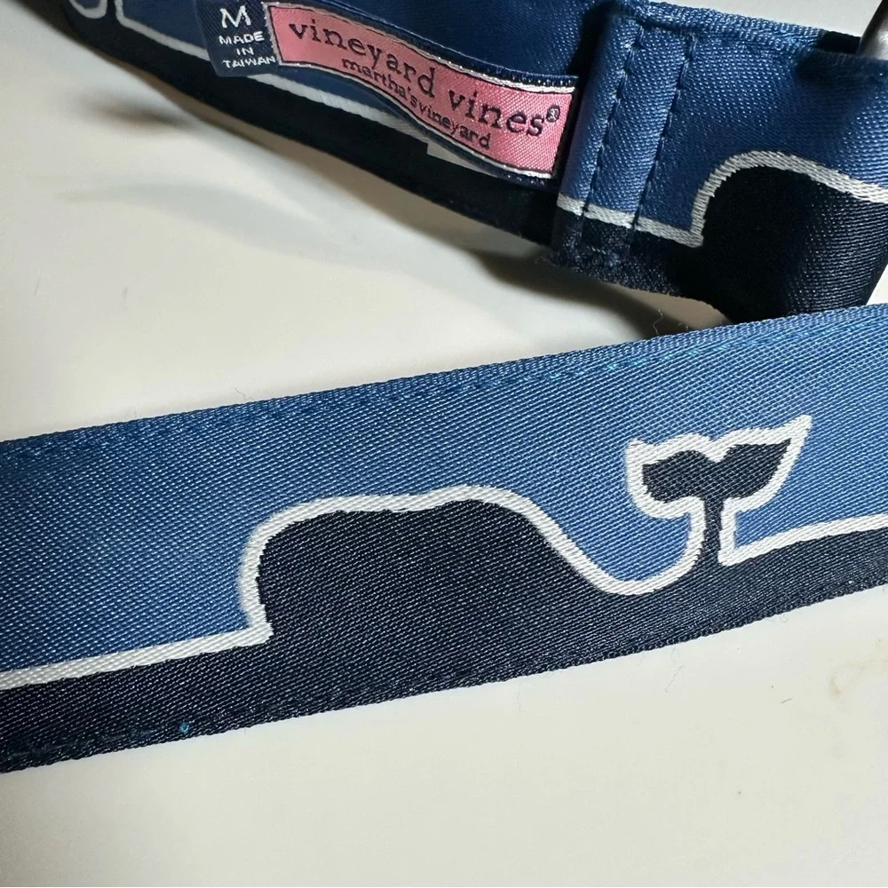 VINEYARD VINES Size M Boy's Blue WHALE LINE D-Ring Belt NWT